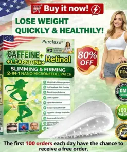 𝙋𝙪𝙧𝙚𝙡𝙪𝙭𝙤® Caffeine · L-Carnitine × Retinol | Slimming & Firming 2-in-1 Nano Microneedle Patch